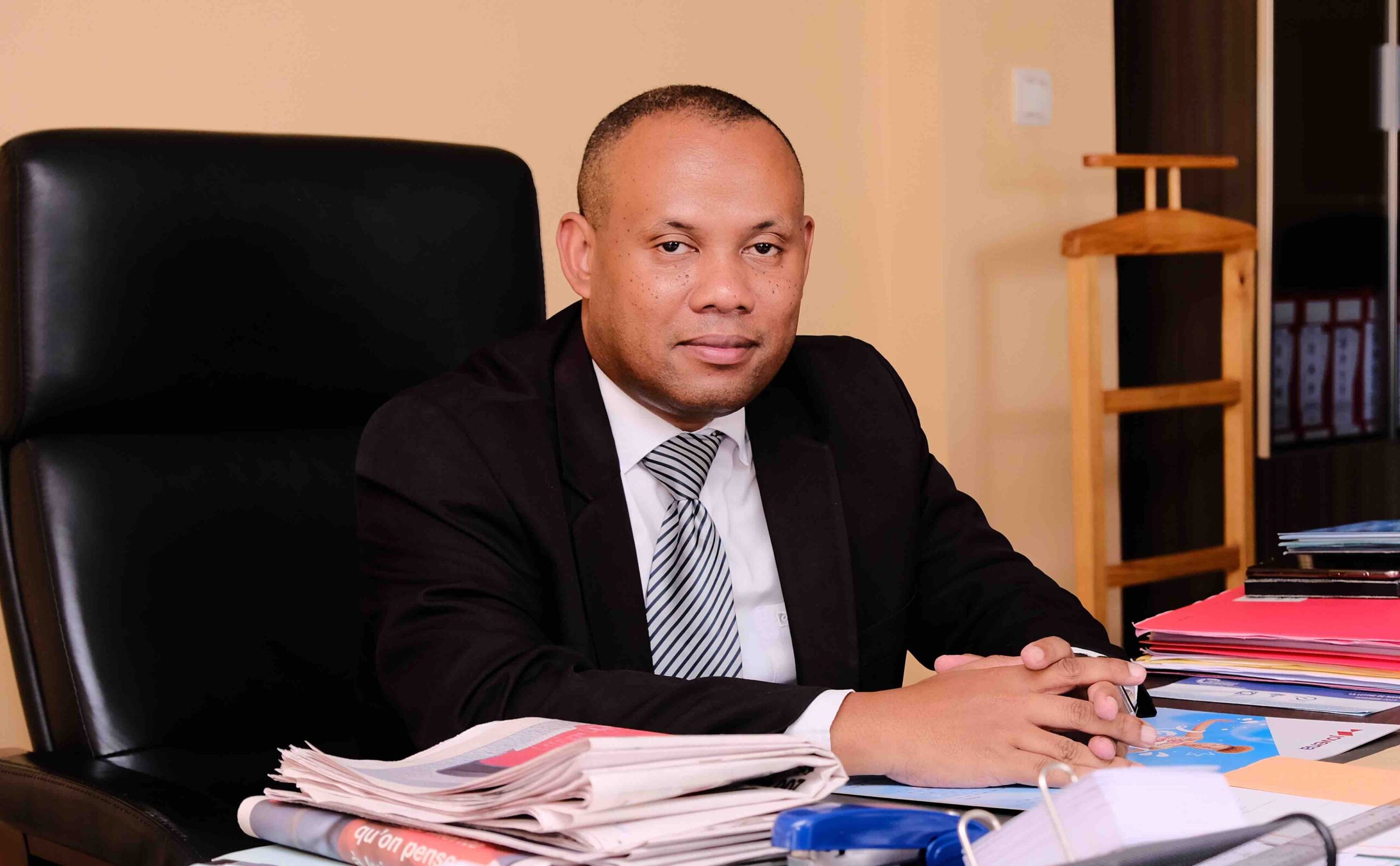 Captain Jean Edmond Randriamanantena manages the Maritime and River Port Agency of Madagascar (APMF)