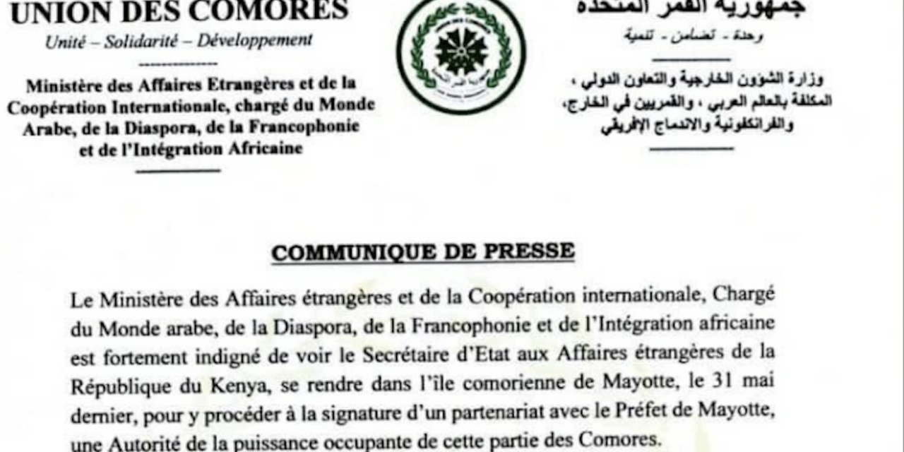 Gifle diplomatique du Kenya aux Comores