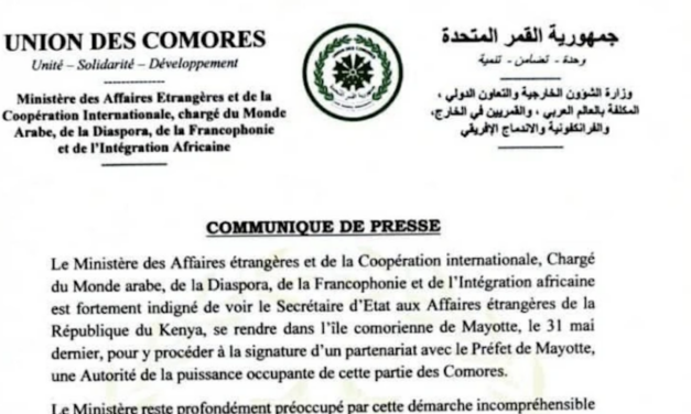 Gifle diplomatique du Kenya aux Comores