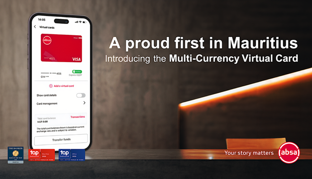 Absa Maurice lance une Carte Virtuelle Multidevise