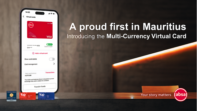 Absa Maurice lance une Carte Virtuelle Multidevise
